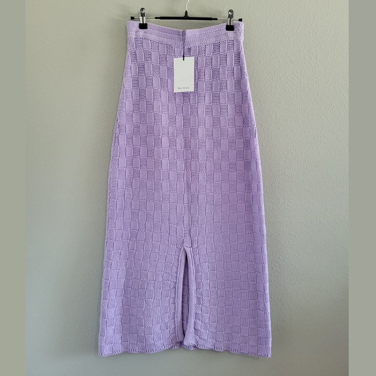 Rue Stiic Kenzie Cotton Check Knit Midi Skirt - Lavender Purple Xs — image 2 of 8